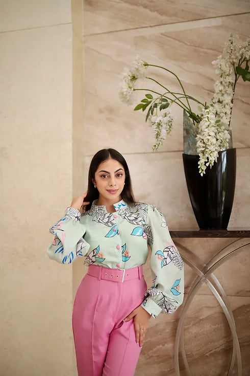 Miley Pastel Coord With Abstract Shirt